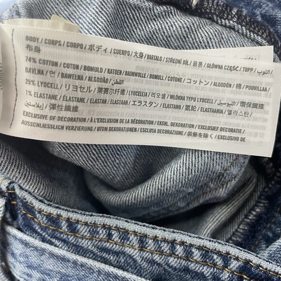 Abercrombie & Fitch Size 27 / 4R Belted Mom Jeans High Rise Dark Wash Raw Hem - Picture 6 of 7